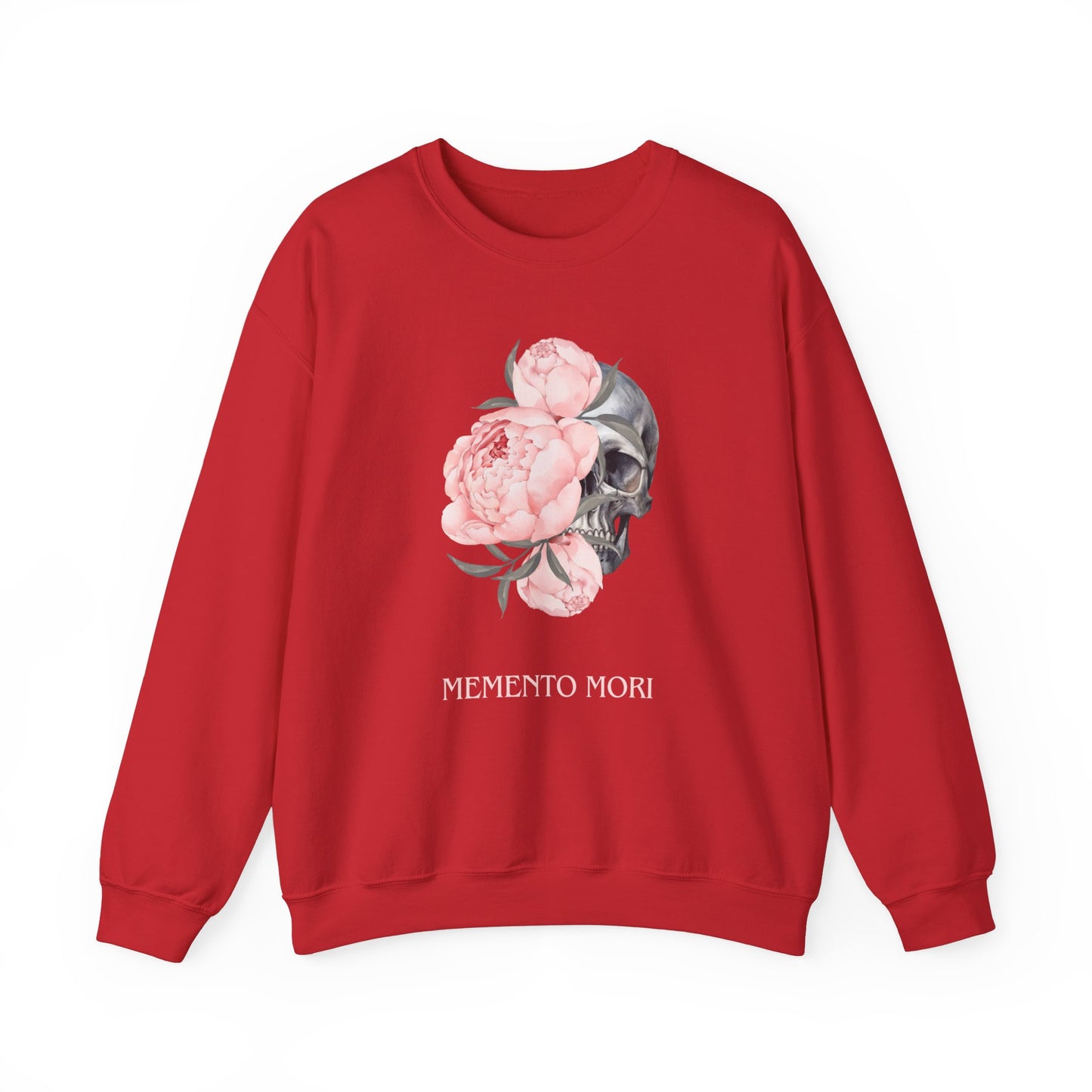 Memento Mori, gothic aesthetic crew neck sweatshirt with dark art