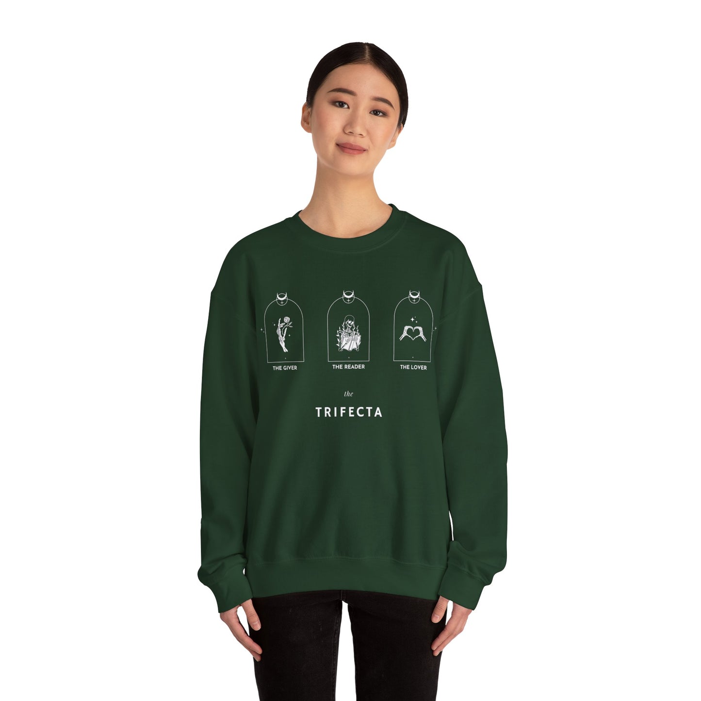 Goth Aesthetic Tarot Card Inspired Crew Neck, The Giver, the reader, the lover tarot