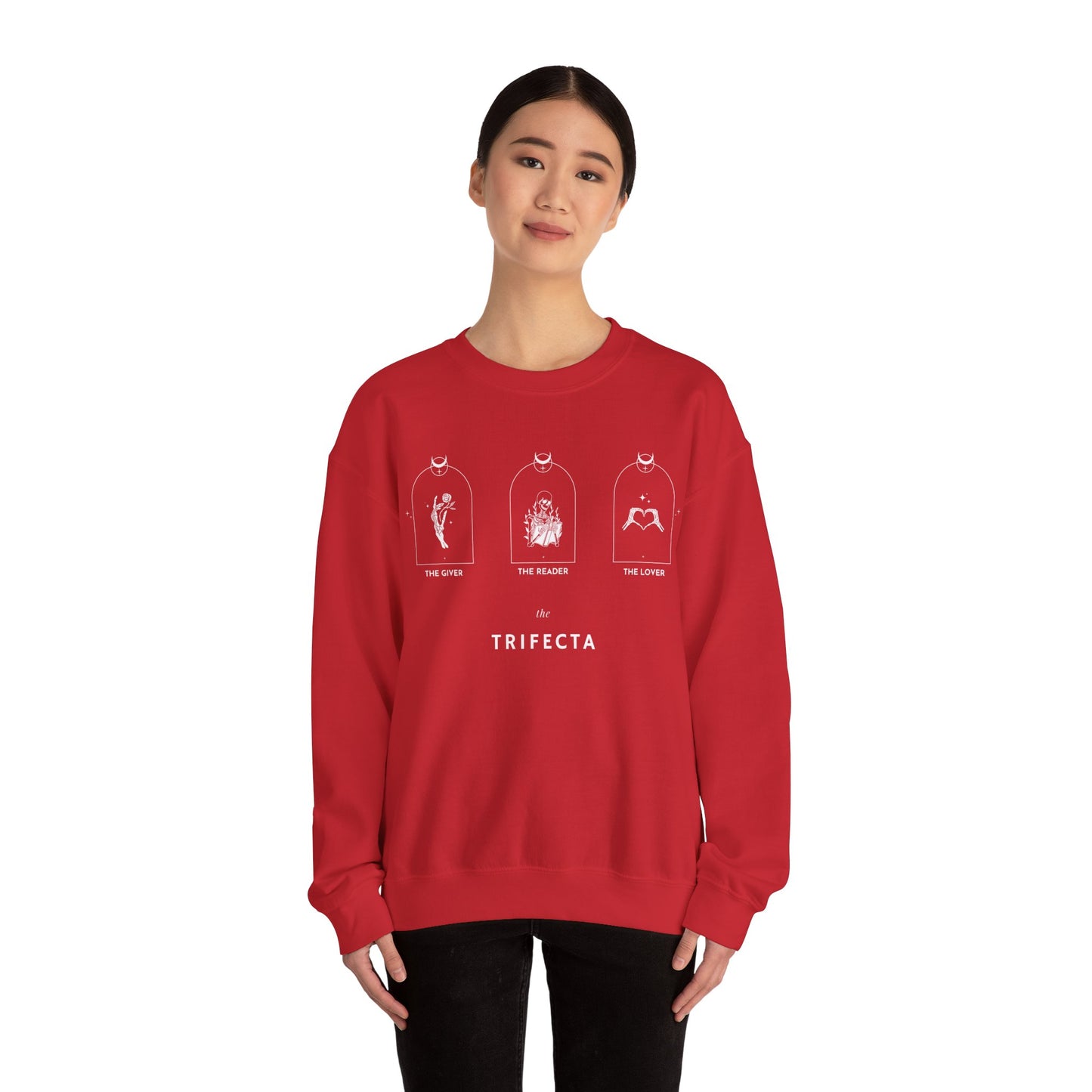 Goth Aesthetic Tarot Card Inspired Crew Neck, The Giver, the reader, the lover tarot