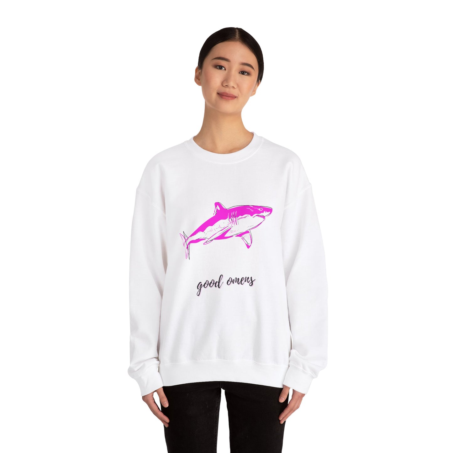 Pink Shark, Good Omens Collection Sweatshirt