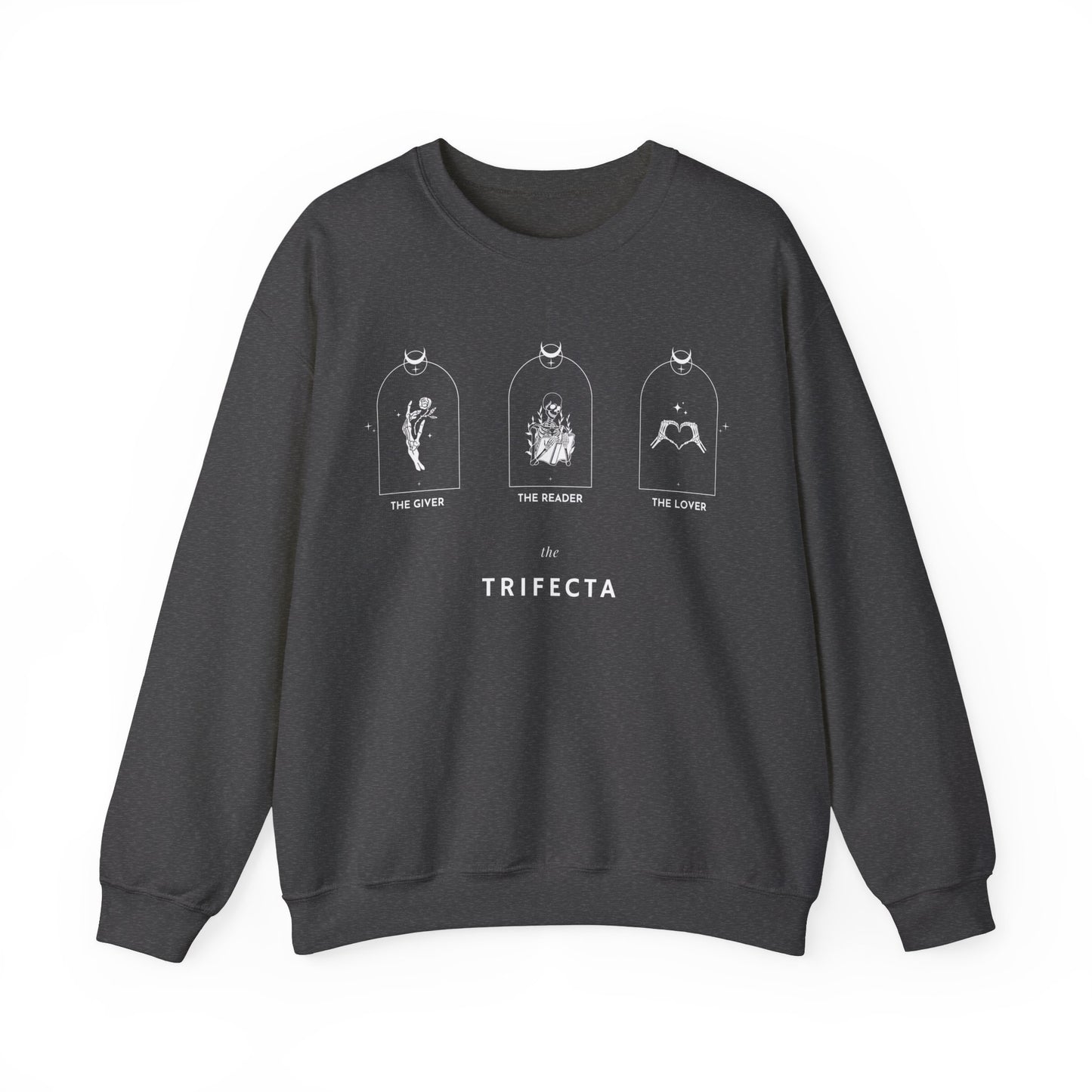 Goth Aesthetic Tarot Card Inspired Crew Neck, The Giver, the reader, the lover tarot