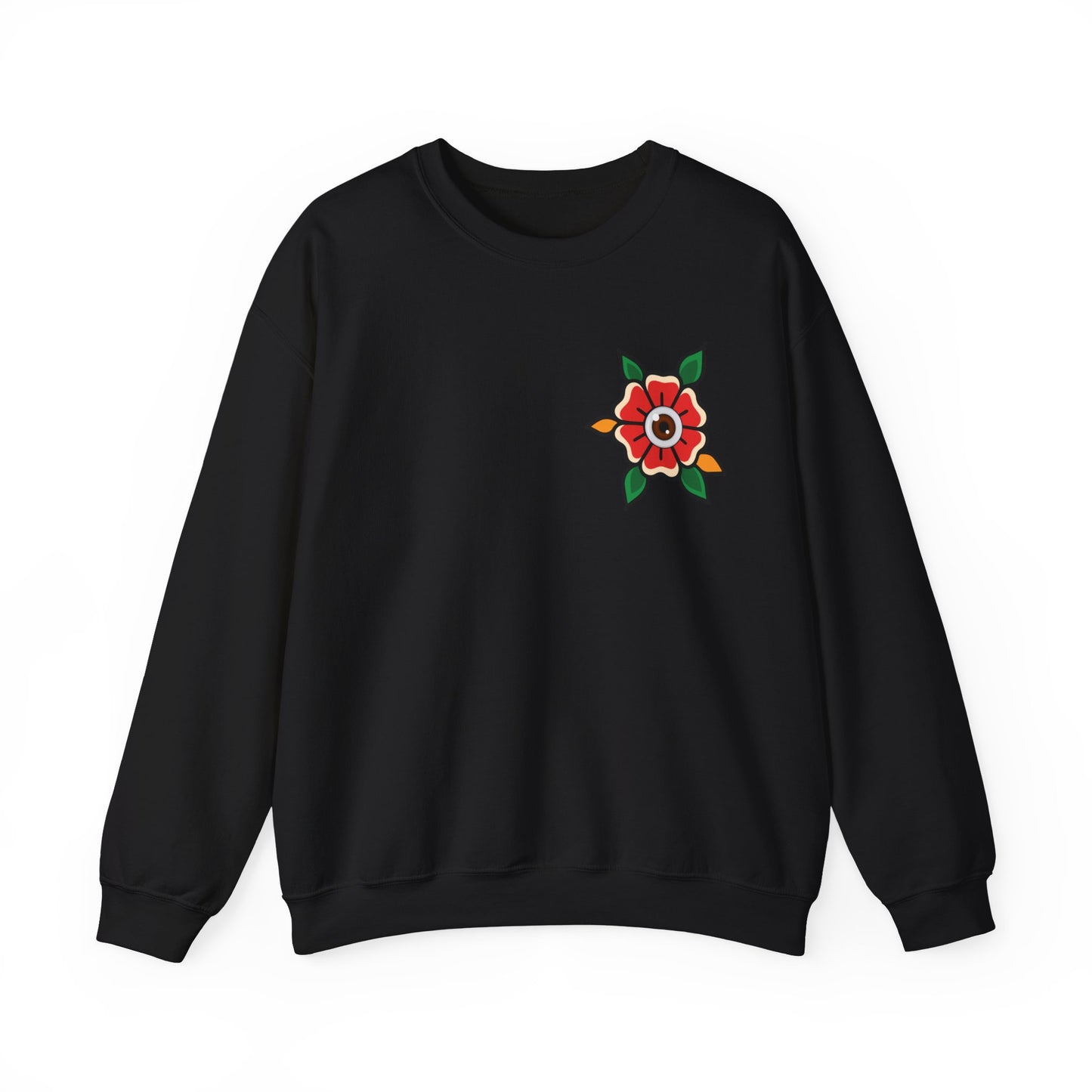 Old School Poppy, Tattoo-style crewneck, unisex