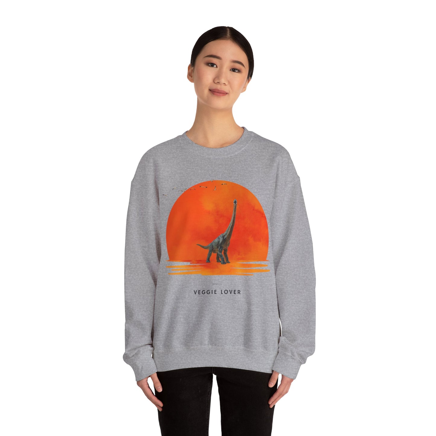 Veggie Lover Herbivore Dinosaur Crew Neck Sweatshirt