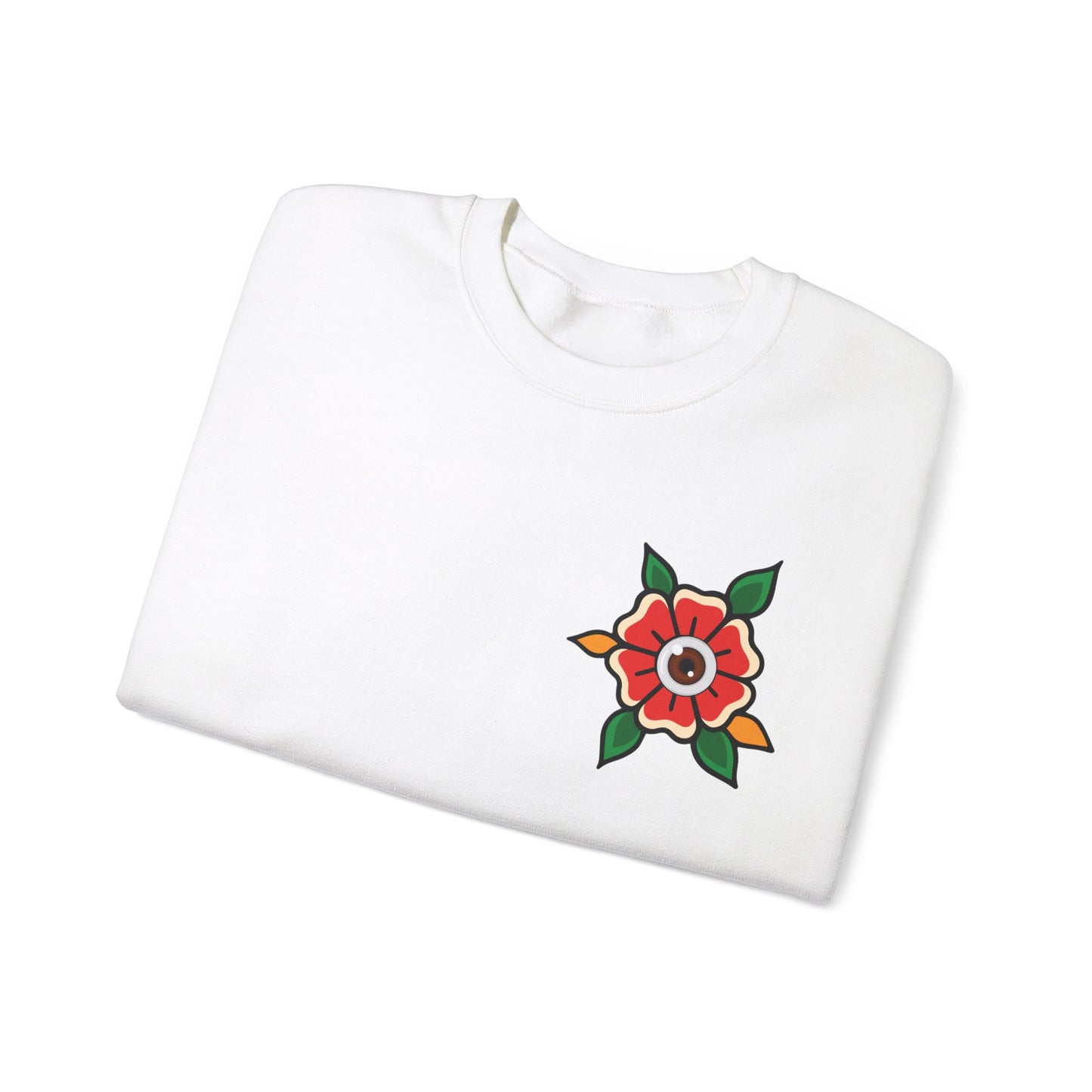 Old School Poppy, Tattoo-style crewneck, unisex
