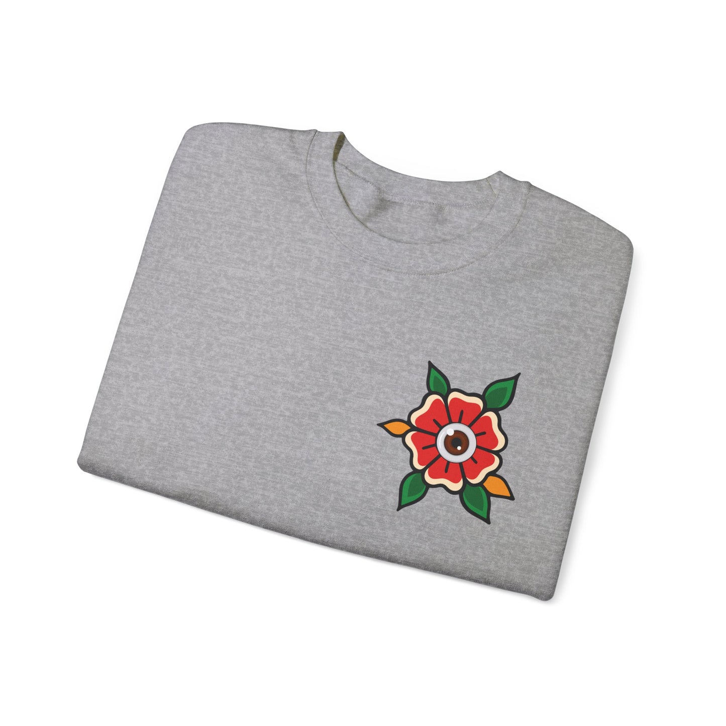 Old School Poppy, Tattoo-style crewneck, unisex