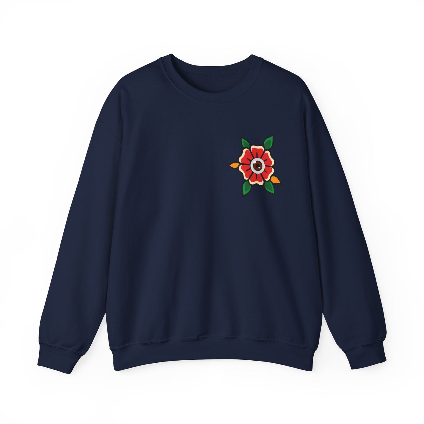 Old School Poppy, Tattoo-style crewneck, unisex
