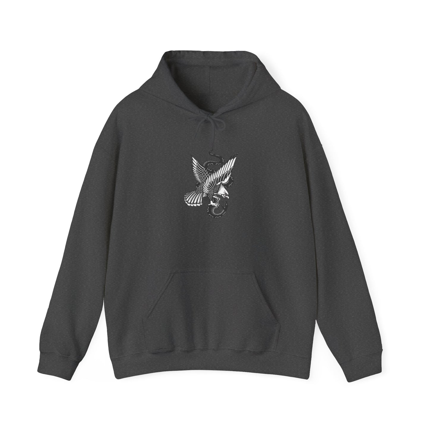 American Traditional Bird and Snake Print, Unisex Hooded Sweatshirt