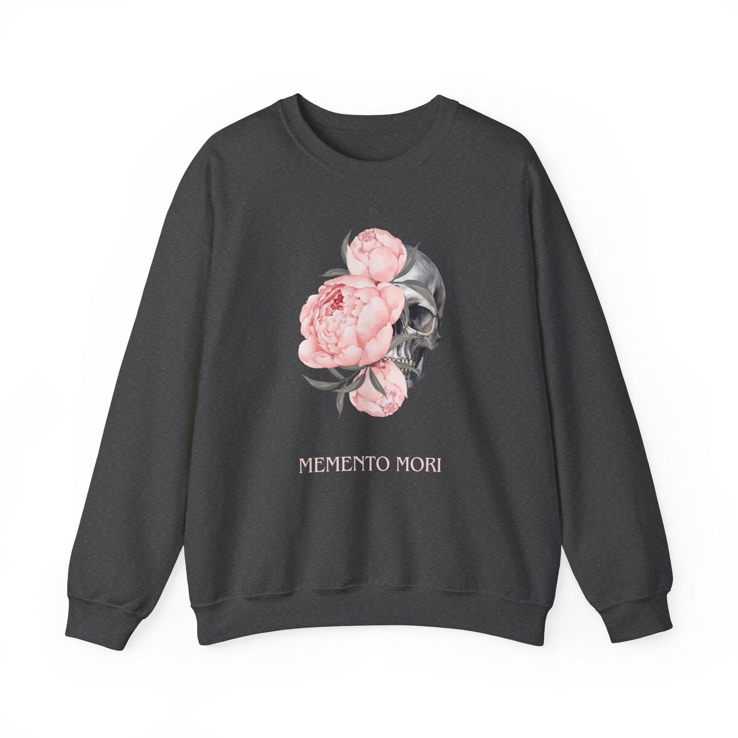 Memento Mori, gothic aesthetic crew neck sweatshirt with dark art