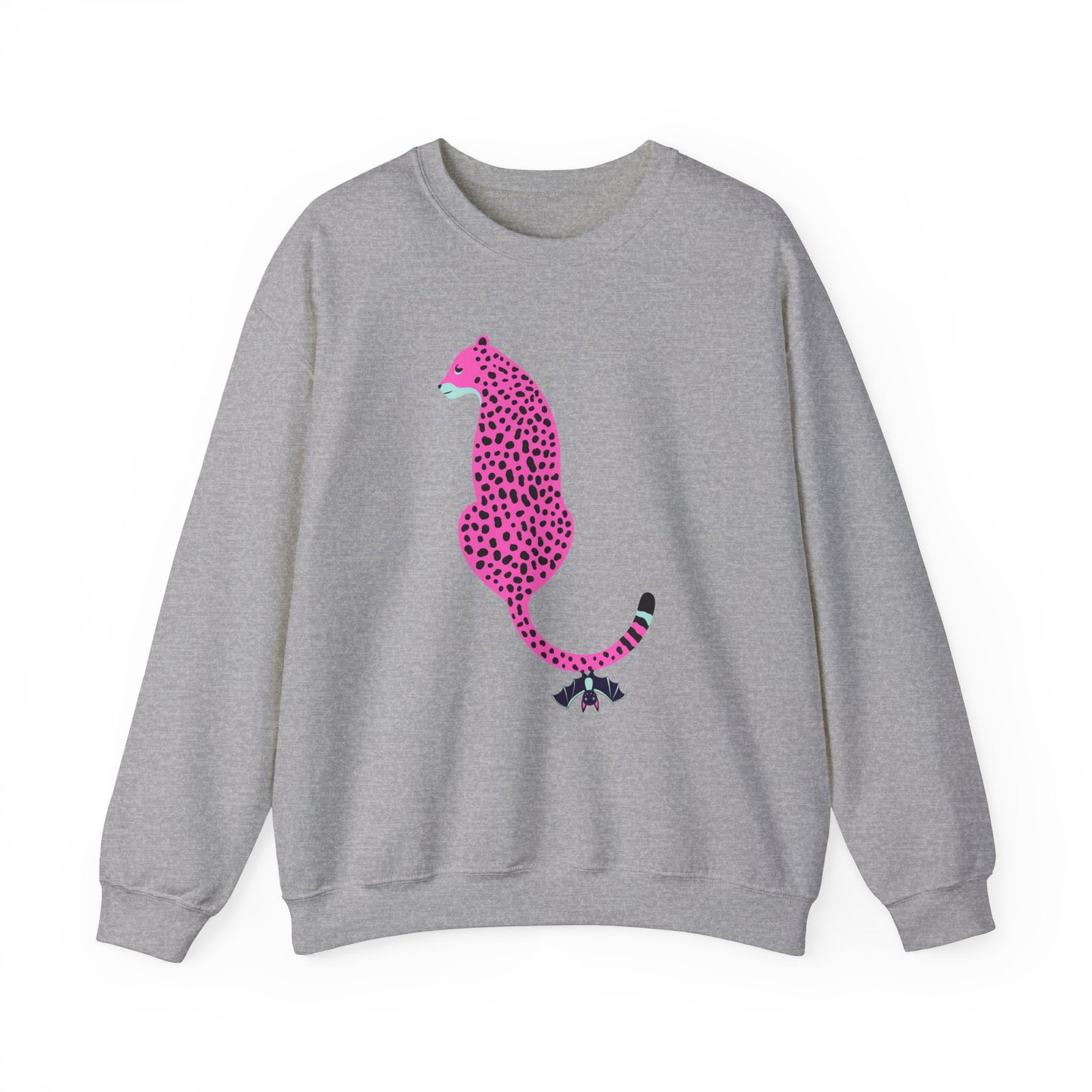Pink Cheetah Graphic Print Crewneck Sweatshirt