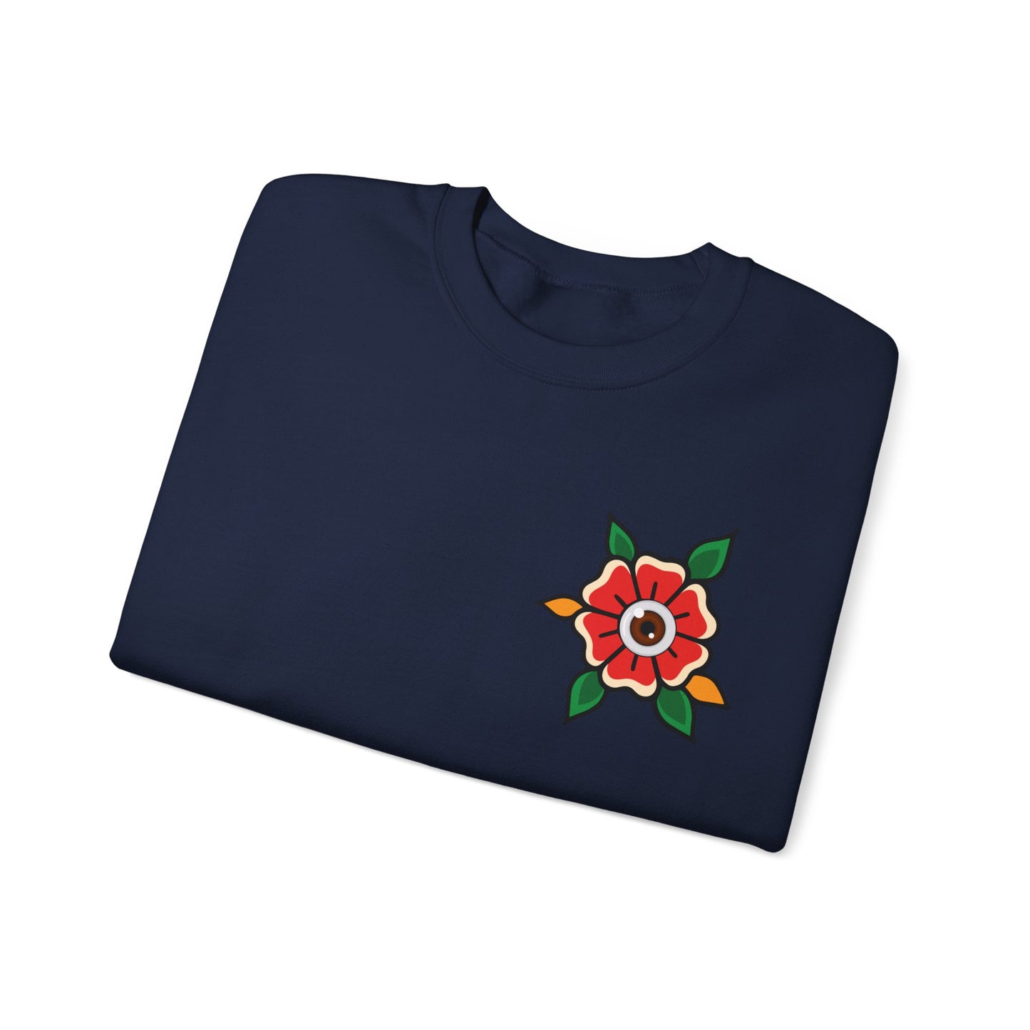 Old School Poppy, Tattoo-style crewneck, unisex