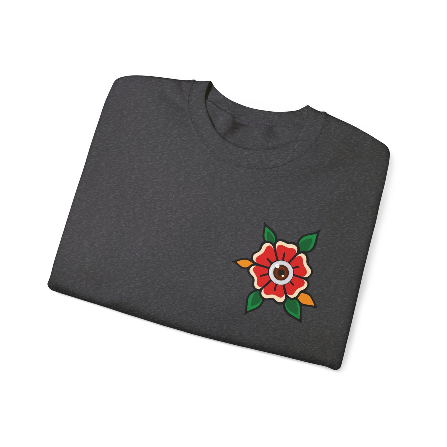 Old School Poppy, Tattoo-style crewneck, unisex