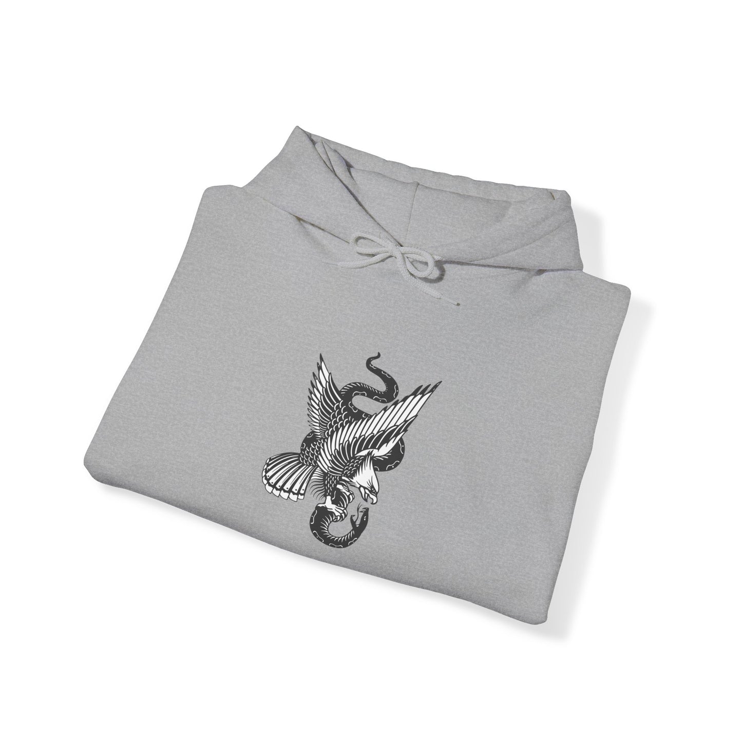 American Traditional Bird and Snake Print, Unisex Hooded Sweatshirt