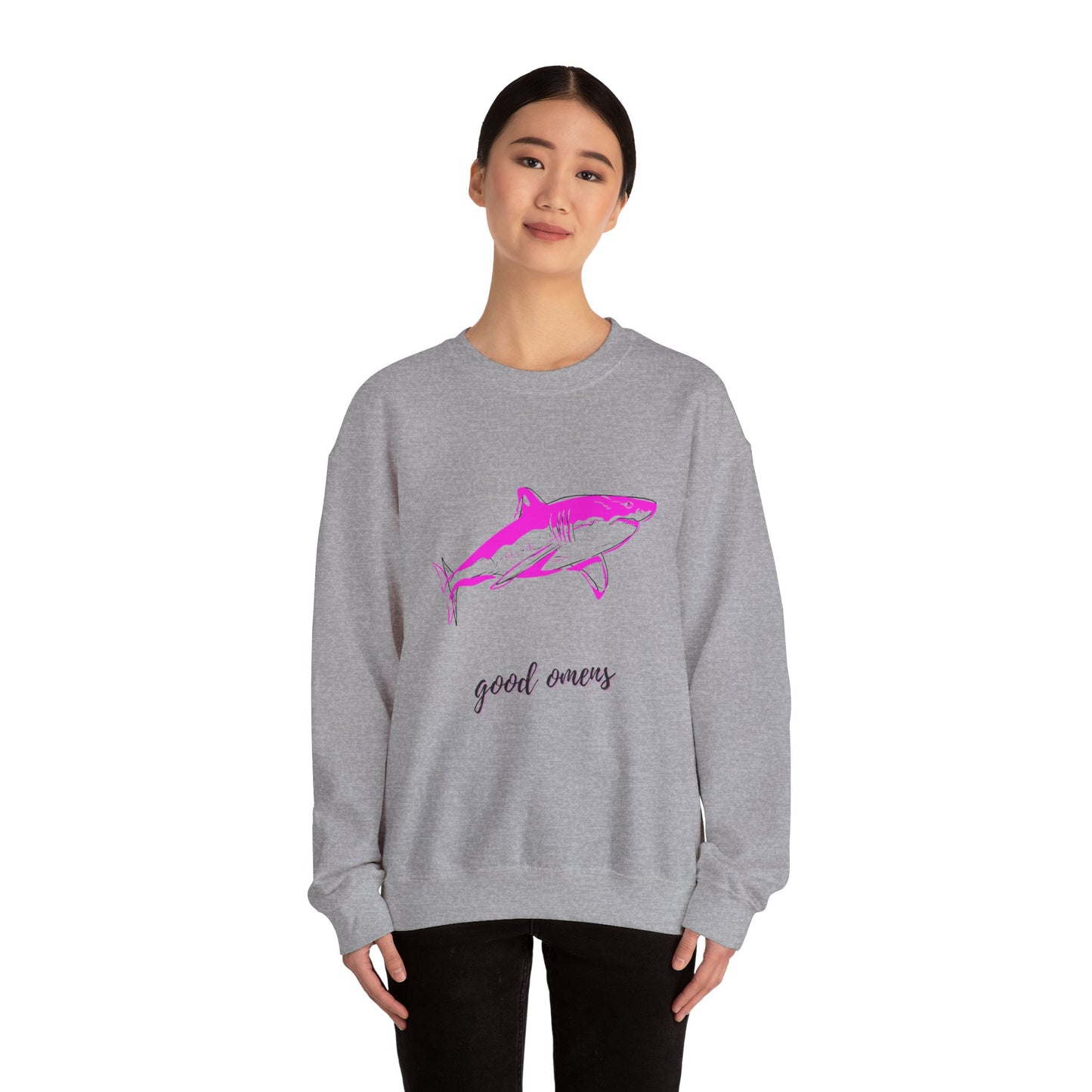 Pink Shark, Good Omens Collection Sweatshirt
