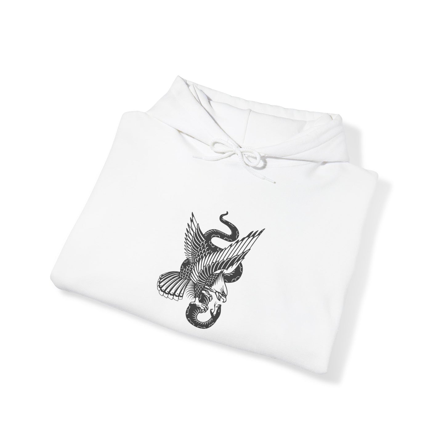 American Traditional Bird and Snake Print, Unisex Hooded Sweatshirt