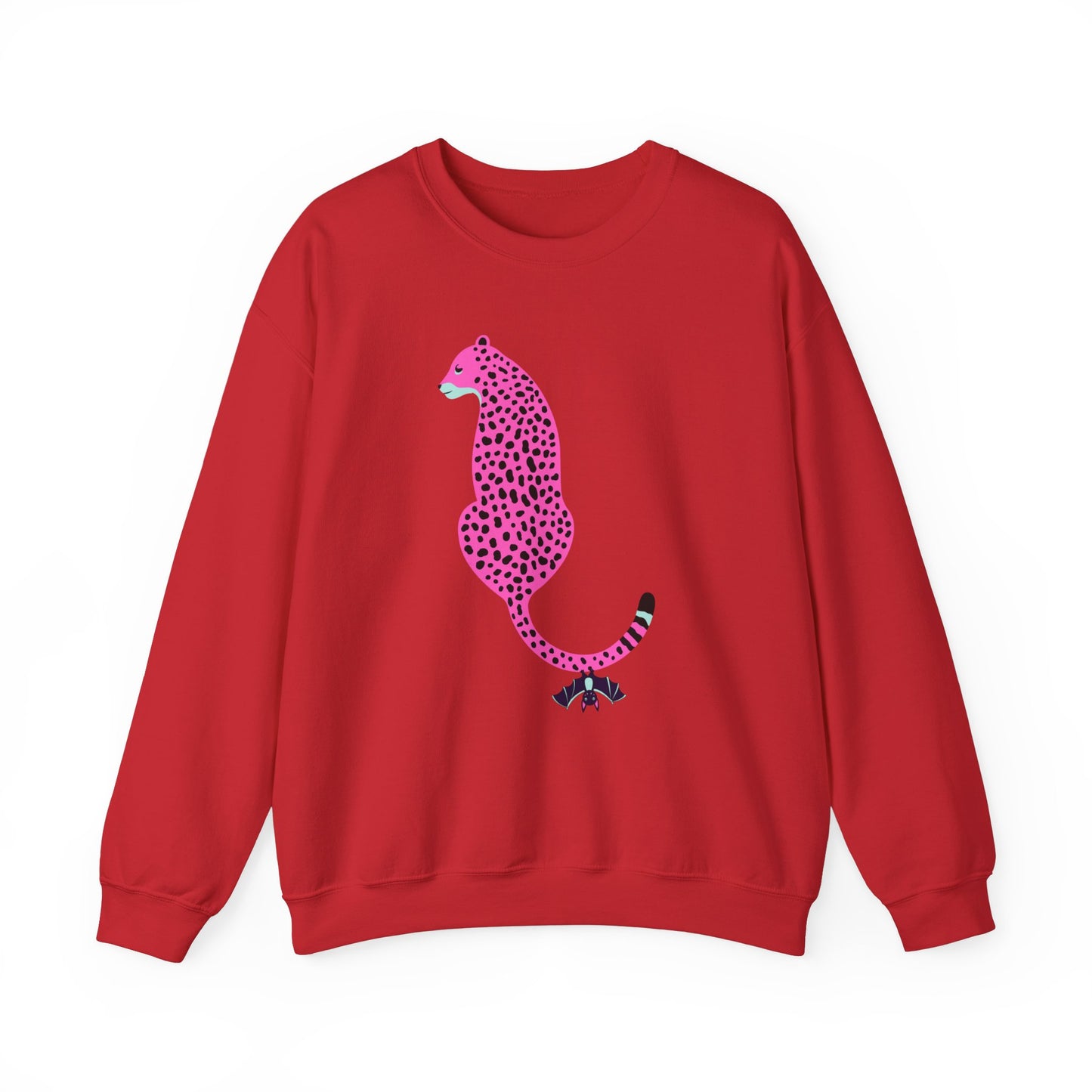 Pink Cheetah Graphic Print Crewneck Sweatshirt
