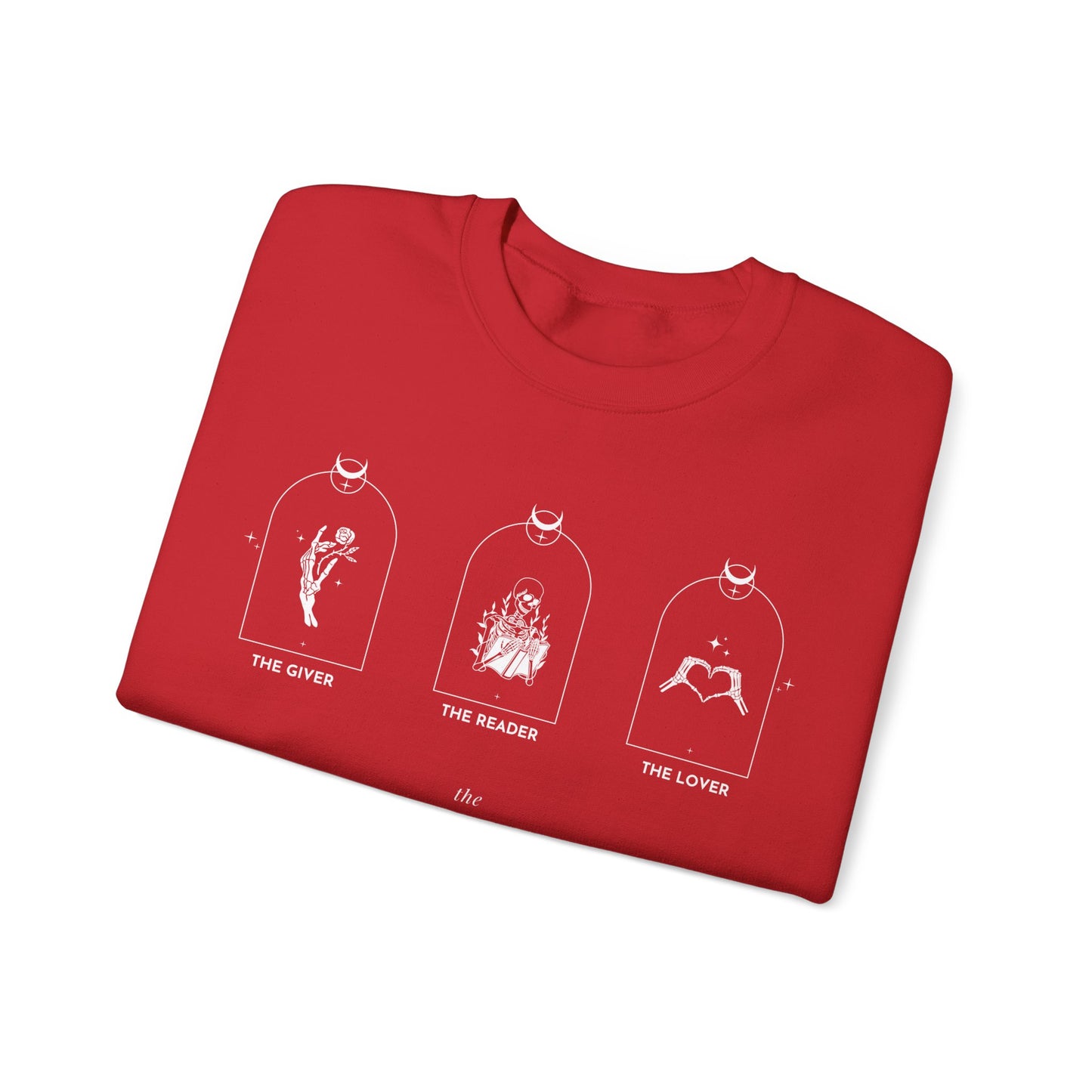 Goth Aesthetic Tarot Card Inspired Crew Neck, The Giver, the reader, the lover tarot