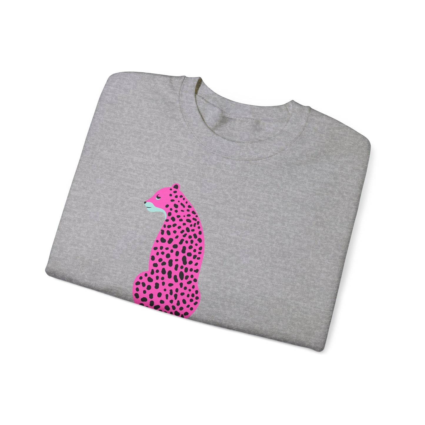 Pink Cheetah Graphic Print Crewneck Sweatshirt