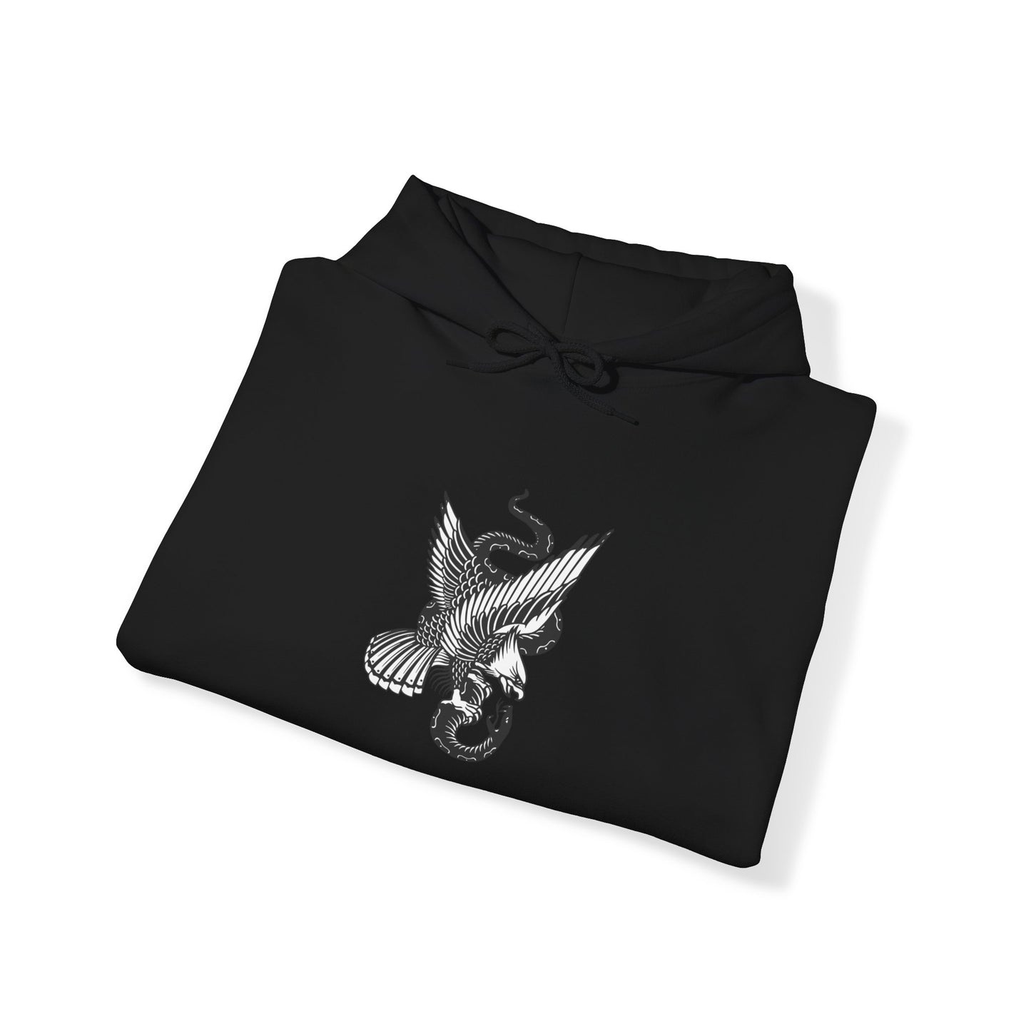 American Traditional Bird and Snake Print, Unisex Hooded Sweatshirt