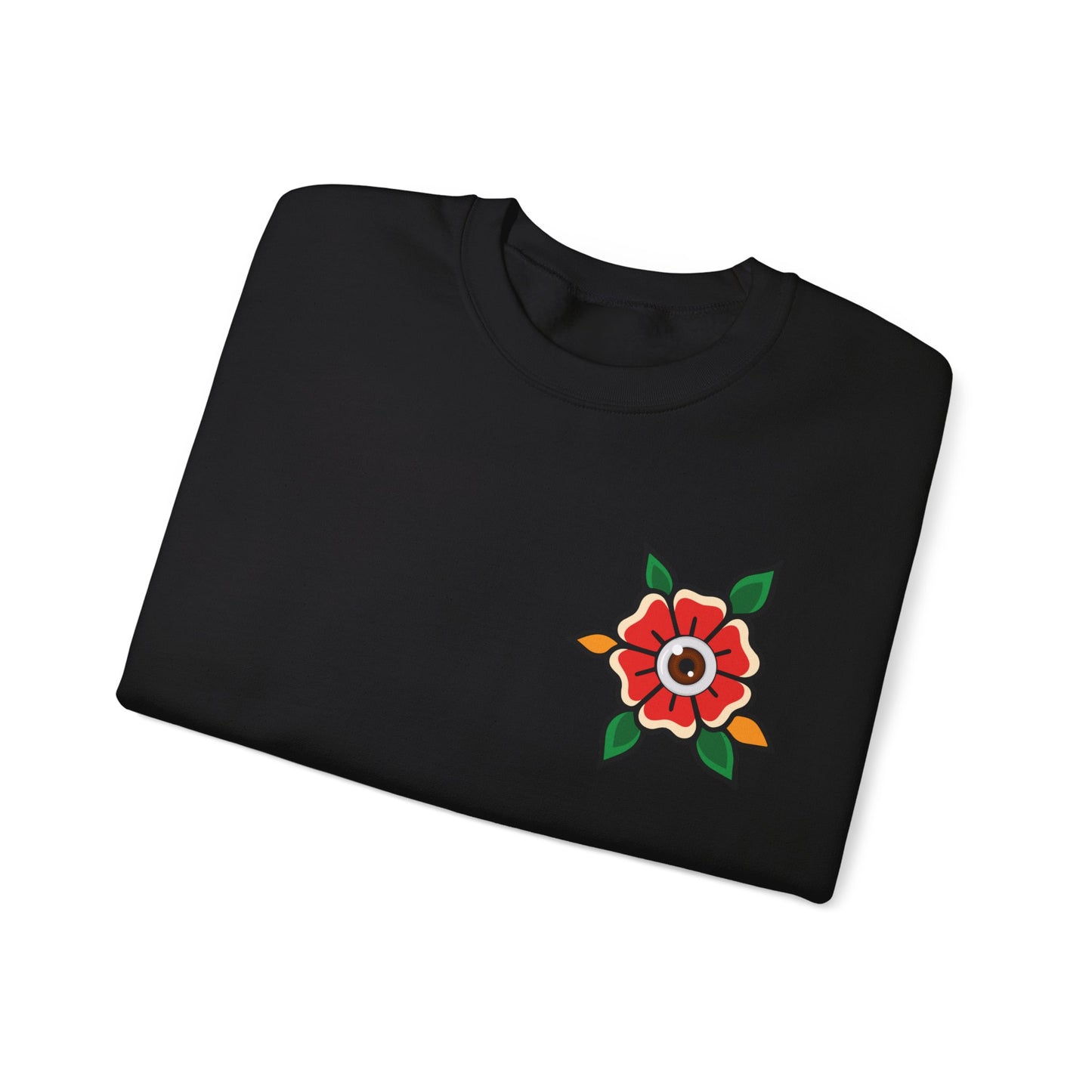 Old School Poppy, Tattoo-style crewneck, unisex
