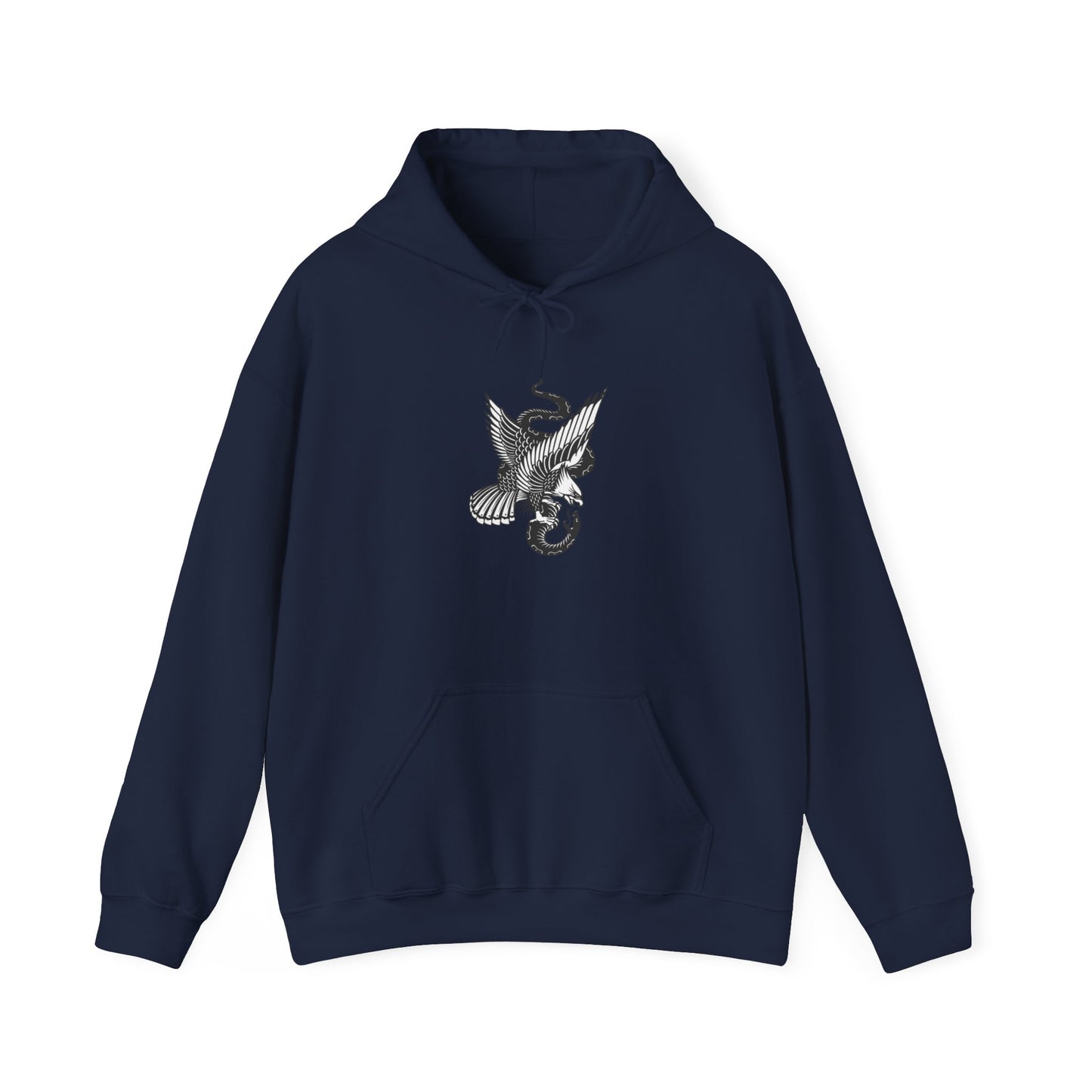 American Traditional Bird and Snake Print, Unisex Hooded Sweatshirt