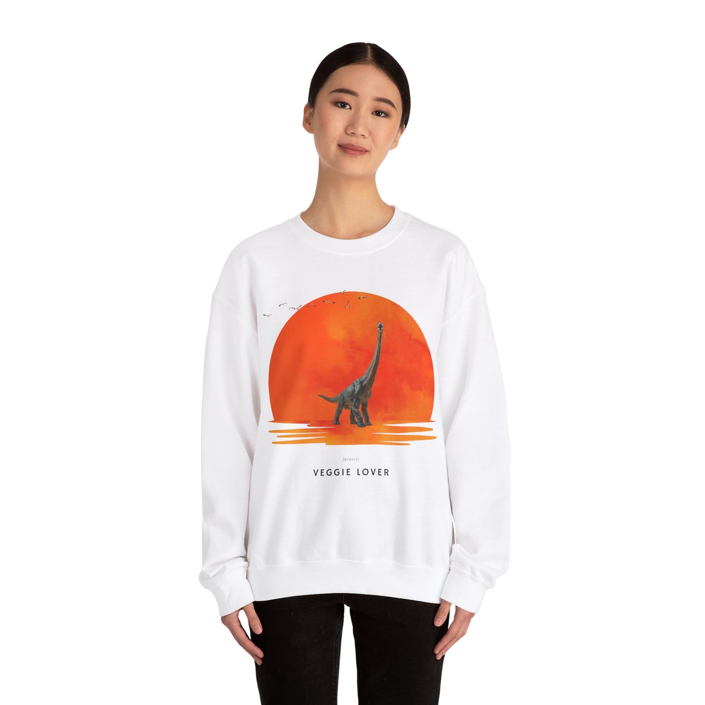 Veggie Lover Herbivore Dinosaur Crew Neck Sweatshirt