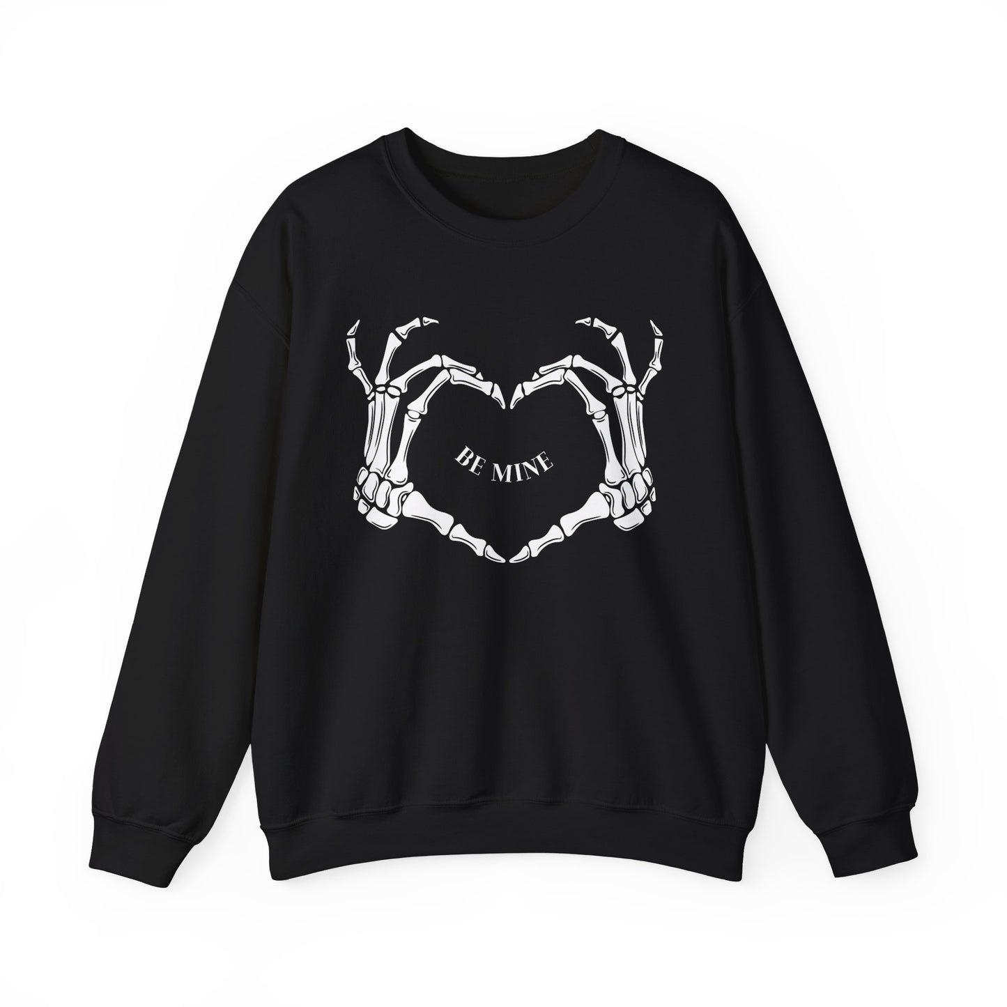 Skeleton Heart Hands, Gothic Valentine Sweatshirt Crew Neck