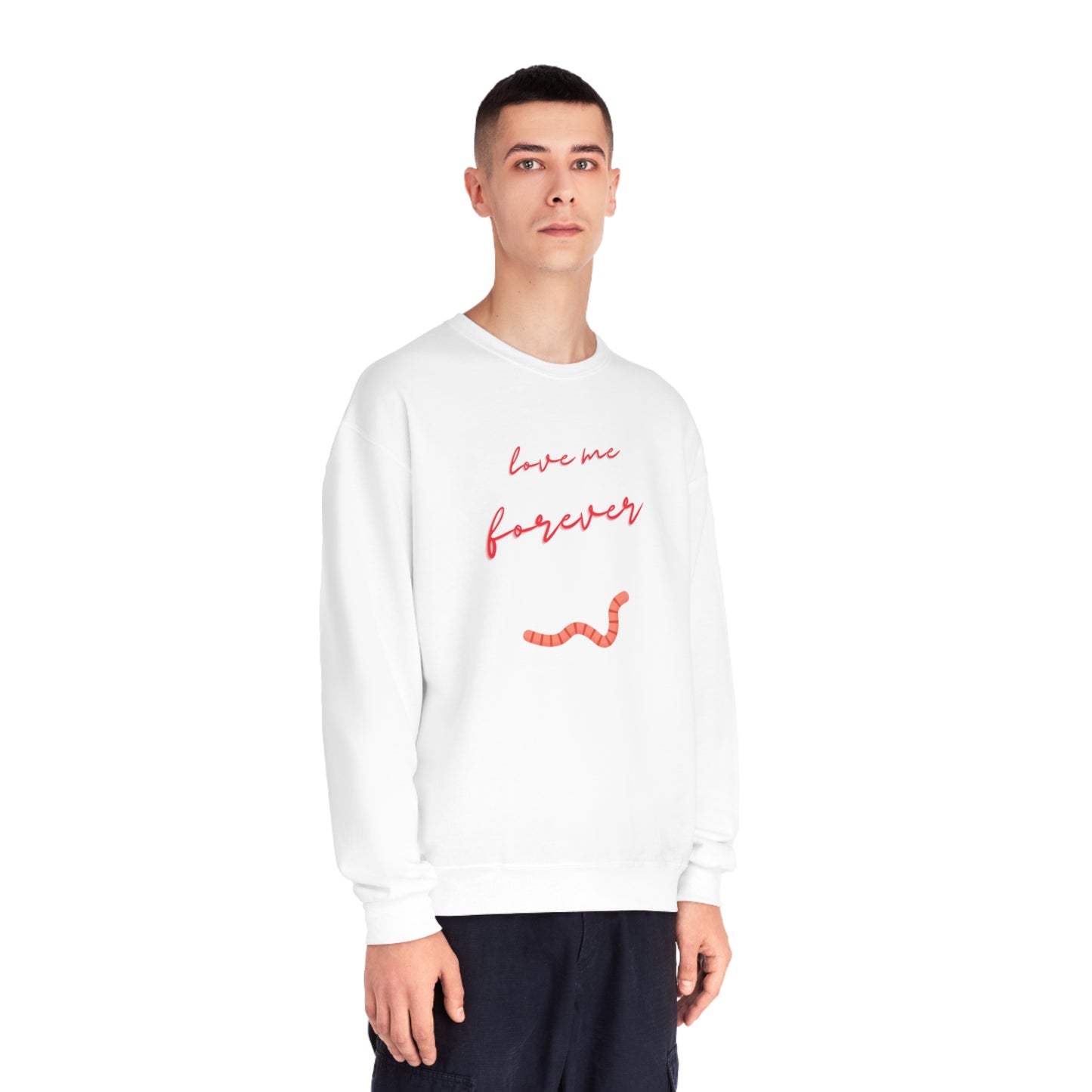 Would you still love me if I was a worm? Quirky worm print crewneck sweatshirt