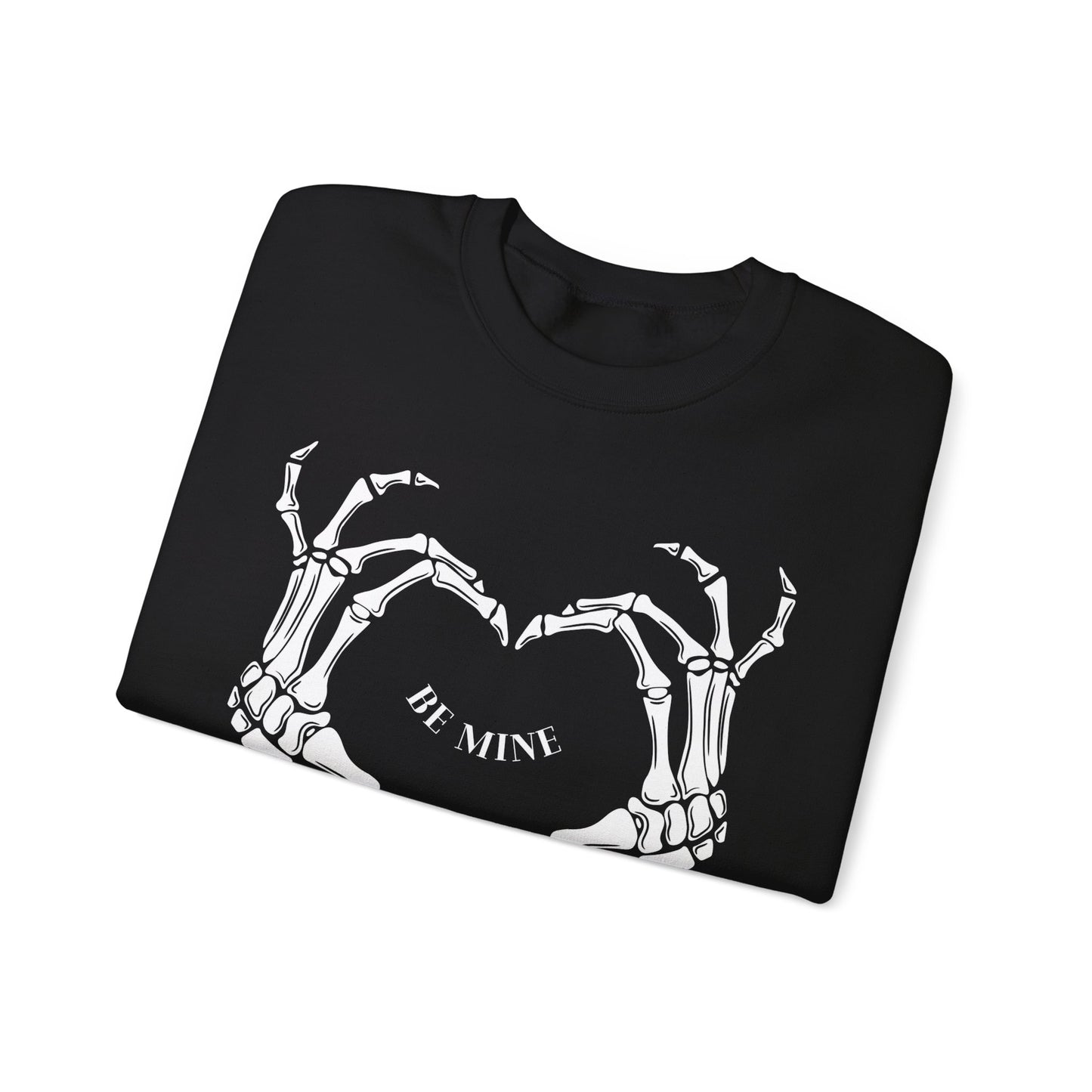 Skeleton Heart Hands, Gothic Valentine Sweatshirt Crew Neck