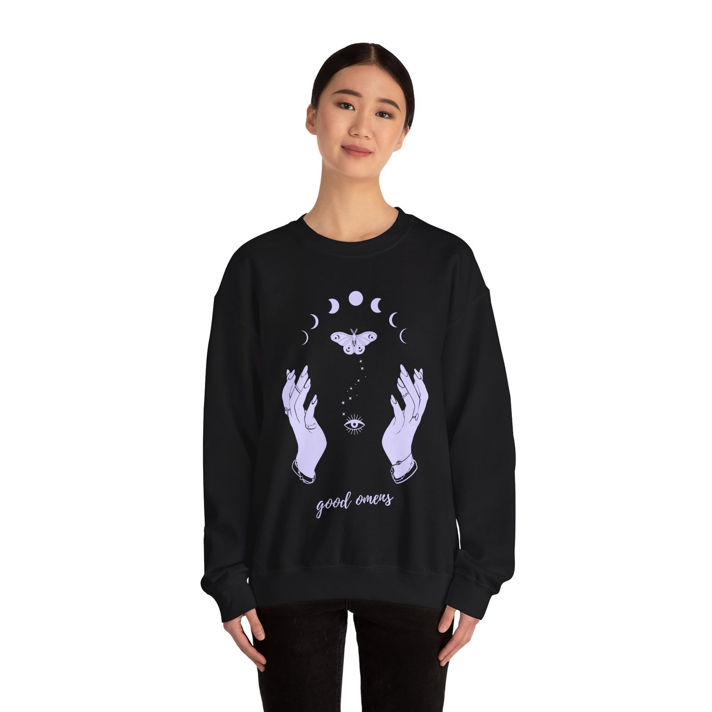 Witchy Hands and Moth Sweatshirt, Good Omens Collection