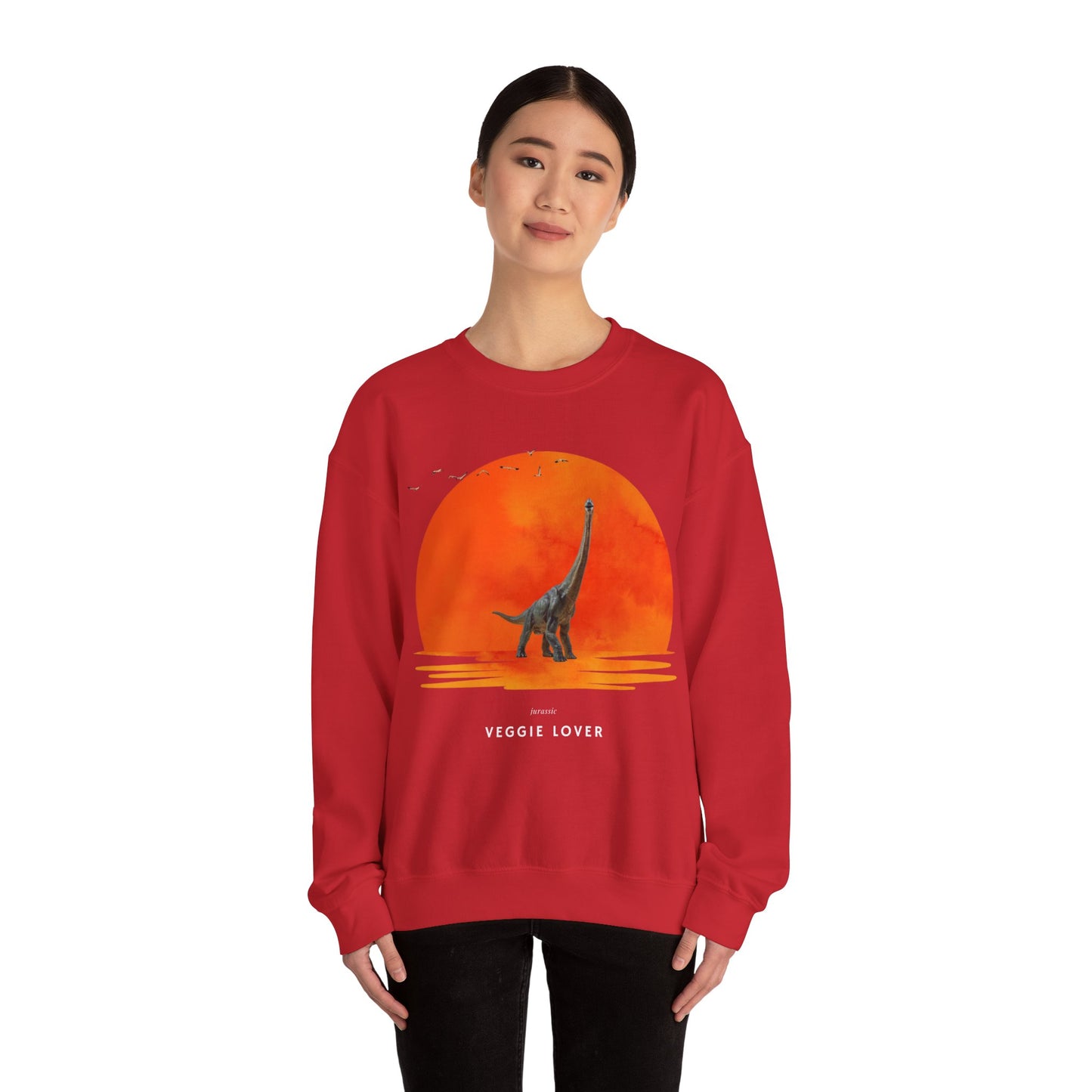 Veggie Lover Herbivore Dinosaur Crew Neck Sweatshirt