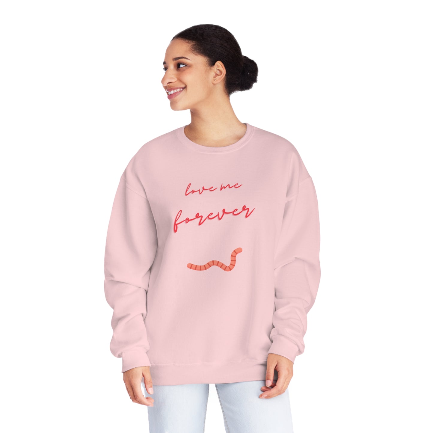 Would you still love me if I was a worm? Quirky worm print crewneck sweatshirt