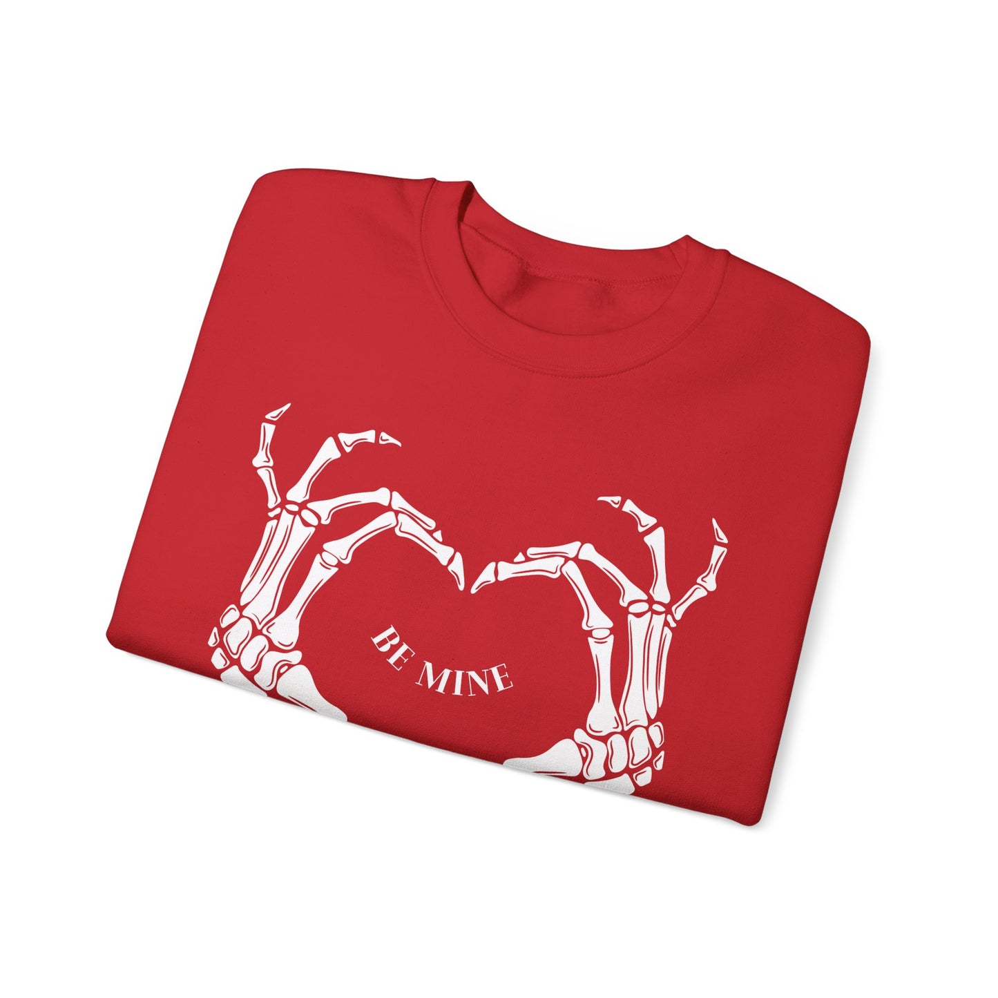 Skeleton Heart Hands, Gothic Valentine Sweatshirt Crew Neck