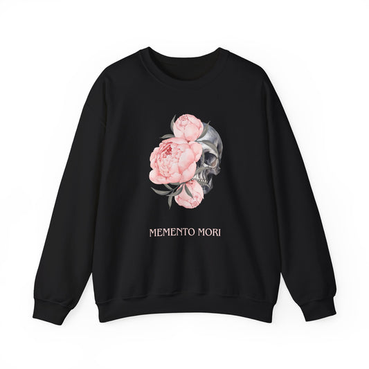 Memento Mori, gothic aesthetic crew neck sweatshirt with dark art