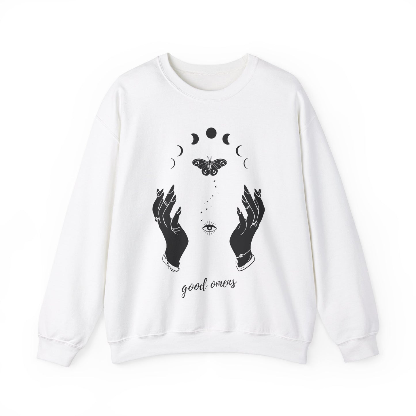 Witchy Hands and Moth Sweatshirt, Good Omens Collection