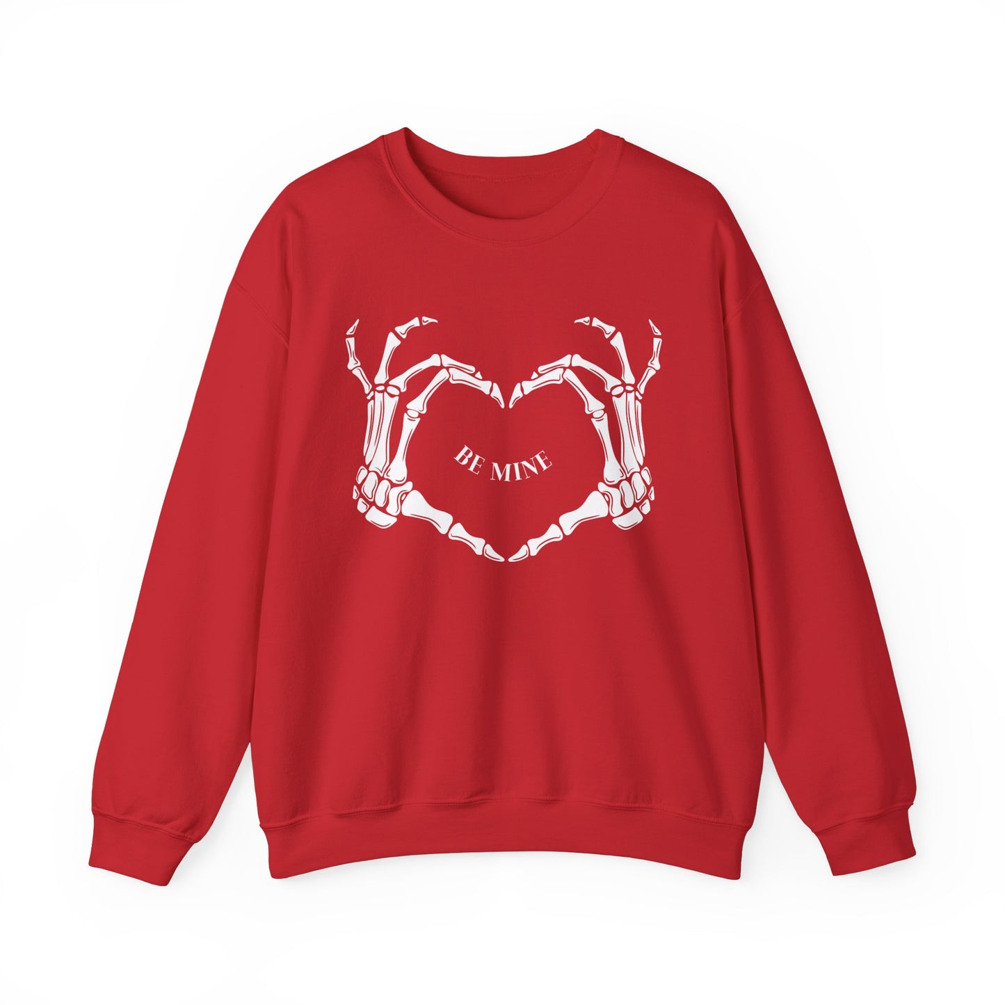 Skeleton Heart Hands, Gothic Valentine Sweatshirt Crew Neck